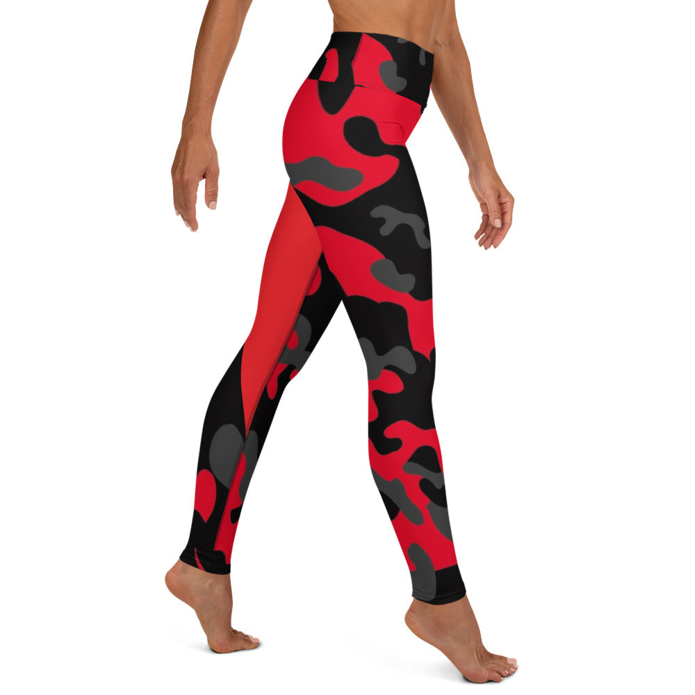 MMD Red Camo High Waist Leggings - Making Moves Daily