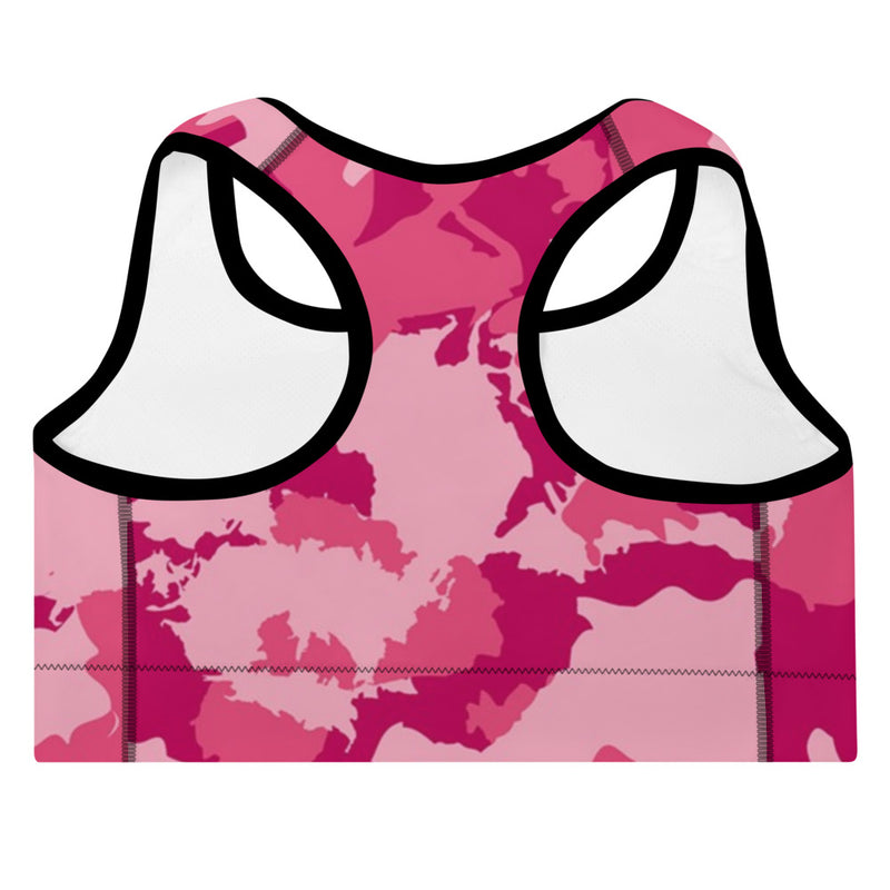 Womens Padded Sports Bra | Pink Camo| MMD - Making Moves Daily 