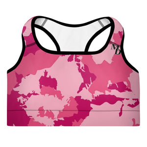 Womens Padded Sports Bra | Pink Camo| MMD - Making Moves Daily 