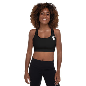 Womens | Padded Sports Bra | M2D, Black - Making Moves Daily 
