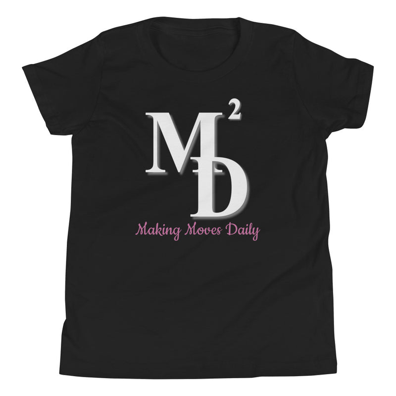 M2D Youth Short Sleeve T-Shirt w/ Pink Letters - Making Moves Daily 
