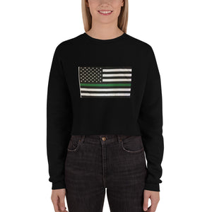 Usa Green Flag Women's Crop Sweatshirt - Making Moves Daily 