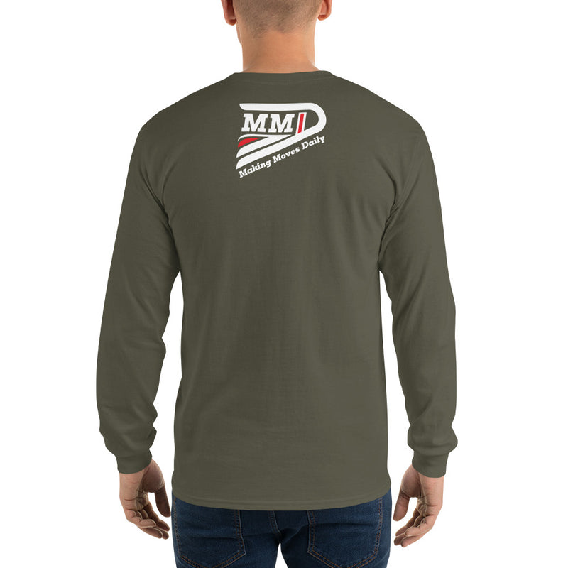 MMD Muscle Man Long Sleeve T-Shirt with back print - Making Moves Daily 