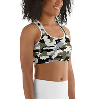 MMD Green/Black/White Camo Sports bra - Making Moves Daily 