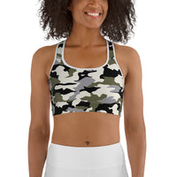MMD Green/Black/White Camo Sports bra - Making Moves Daily 