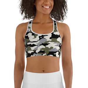 MMD Green/Black/White Camo Sports bra - Making Moves Daily 